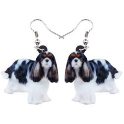 NEWEI Acrylic Sweet Cavalier King Charles Spaniel Dog Earrings Drop Dangle For Women Girl Gift Fashion Jewelry