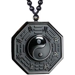 Handmade natural obsidian auspicious wealthy mother elephant jade pendant necklace