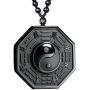 Handmade natural obsidian auspicious wealthy mother elephant jade pendant necklace