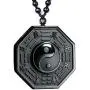 Handmade natural obsidian auspicious wealthy mother elephant jade pendant necklace