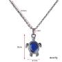 2Pcs Temperature Color Changing Mood Rings and Mood Necklace Turtle Heart-shaped Cross Butterfly Star and Moon Retro Oval Pendant Necklace
