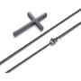 Reve Simple Stainless Steel Cross Pendant Chain Necklace for Men Women, 20-22 Inches Link Chain
