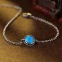 Agvana Turquoise Bracelet Sterling Silver Created Blue Turquoise Bracelet December Birthstone Jewelry Christmas Gifts for Women Teen Girls Mom Grandma Wife Daughter, Adjustable Chain 6.7+1.6