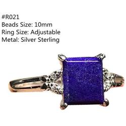 10mm Top Natural Purple Sugilite Ring Jewelry For Woman Lady Man Anticancer Stone Crystal Beads 925 Silver Adjustable Ring AAAAA