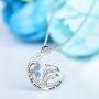 Dolphin Necklace for Women 925 Sterling Silver I Love You to The Moon and Back Necklace Dolphin Jewelry Gifts for Women Mom Wife Girls