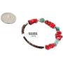 $80Tag Certified Navajo Turquoise Coral Native Adjustable Wrap Bracelet 12742-1 Made by Loma Siiva