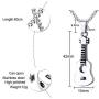 VNOX Keepsake Memorial Jewelry Stainless Steel Guitar Shape Cremation Ash Urn Pendant Necklace for Unisex