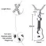 HUANIAN Stainless Steel The Guitar Urn Necklace for Keepsake Memorial Cremation Jewelry,Unisex,19.6'' Chain