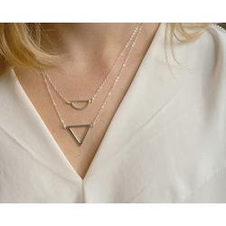 EFYTAL Inspirational Gifts for Women, Sterling Silver Triangle Necklace, Graduation Jewelry Gift for New Grad