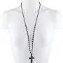 Lux Accessories Classic 80s Gothic Rosary Cross Beaded Pendant Necklace Lux Accessories Classic 80s Gothic Rosary Cross Beaded Pendant Necklace