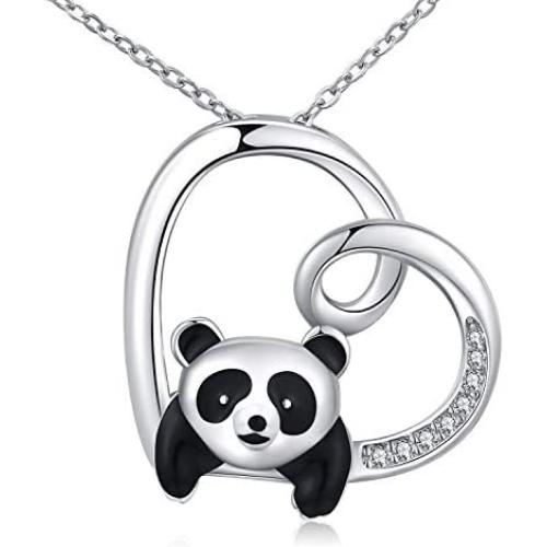 Cute Animal Necklace S925 Sterling Silver Animal Jewelry Forever Love Heart Pendant Necklace Gifts for Women Mom Birthday Mothers Day