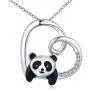 Cute Animal Necklace S925 Sterling Silver Animal Jewelry Forever Love Heart Pendant Necklace Gifts for Women Mom Birthday Mothers Day Cute Animal Necklace S925 Sterling Silver Animal Jewelry Forever Love Heart Pendant Necklace Gifts for Women Mom Birthday Mothers Day