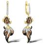 Santuzza 925 Sterling Silver Gold Fish Drop Dangling Earrings Fashion Jewelry