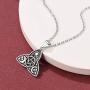 FaithHeart S925 Sterling Silver Viking Pentagram Pentacle Necklace Pagan Wicca Pendant Necklace for Women Men-Can Engrave