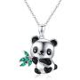 CHENGHONG Panda Necklace for Women Girls 925 Sterling Silver Cute Panda Stuffed Animal Pendant Necklace Panda Bear Gifts Christmas Jewelry