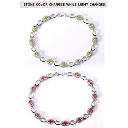 ATTA GEMS Women 925 Sterling Silver Bracelets Luxury Oval Cut 3mmx5mm Gemstone Jewelry Hand Chain for Party Birthday Gifts
