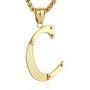 HZMAN Mens Stainless Steel Alphabet Initial Letters Pendant Necklace 2 Colors Gold Silve from A-Z