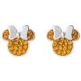 Disney Minnie Mouse Birthstone Jewelry for Women and Girls, Sterling Silver Pave Crystal Stud Earrings