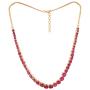 Ratnavali jewels CZ Gold Plated Designer Jewellery Set Single Line Red Green with Chain & Earring for Women