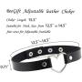 BeeGift Gothic Jewelry-3pcs Love Heart Adjustable Leather Choker Punk PU Necklace Goth Choker Soft Collar Chain for Women Girls
