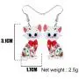 NEWEI Acrylic Anime Floral Cat Kitten Earrings Big Drop Dangle Animal Jewelry for Women Girls Party Gifts charm Decoration