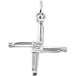 925 Sterling Silver 20x20mm Polished St. Bridgets Religious Faith Cross Pendant Necklace Jewelry Gifts for Women