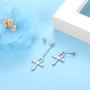 Egyptian Ankh Ring Ankh Cross Earrings Dangle Key of Life Ankh Pendant Necklace 925 Sterling Silver 18K Gold Plated Ethnic Aank Earrings/ Ankh Ring/ Cross Ankh Necklace Life Symbole Jewelry Gift