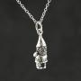 FashionJunkie4Life Sterling Silver Tiny 3D Garden Gnome Charm Necklace, 18'' Chain, Fairy Tale Jewelry