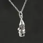 FashionJunkie4Life Sterling Silver Tiny 3D Garden Gnome Charm Necklace, 18'' Chain, Fairy Tale Jewelry