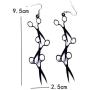 YINLIN Acrylic Black Scissors Comb Dangle Long Earrings Hairdresser Hair Gift