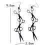 YINLIN Acrylic Black Scissors Comb Dangle Long Earrings Hairdresser Hair Gift