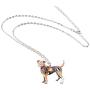 DOWAY Boxer Dog Necklace Pendant for Women Girls,Pet Chain Jewelry Gift with Floral Enamel
