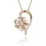 Honolulu Jewelry Company 14k Rose Gold Plated Sterling Silver CZ Plumeria Open Heart Necklace with 18'' Box Chain Honolulu Jewelry Company 14k Rose Gold Plated Sterling Silver CZ Plumeria Open Heart Necklace with 18'' Box Chain