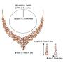 BriLove Womens Wedding Bridal Austrian Crystal Teardrop Cluster Statement Necklace Dangle Earrings Jewelry Set