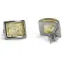 Sterling Silver Light Amber Rectangular Stud Earrings Necklace 18 Inches