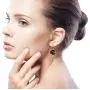 Hexagon Shaped Brown Tortoise Shell Dangle Drop Earrings For Women 14K Gold Plated Stainless Steel