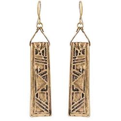 KaFu Geometrically unique Silver and Gold Retro Boho Chic Tribal Ethnic Vintage Rectangle Dangle Earrings Suitable for women and girl