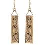 KaFu Geometrically unique Silver and Gold Retro Boho Chic Tribal Ethnic Vintage Rectangle Dangle Earrings Suitable for women and girl