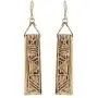 KaFu Geometrically unique Silver and Gold Retro Boho Chic Tribal Ethnic Vintage Rectangle Dangle Earrings Suitable for women and girl