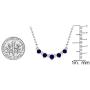 Dazzlingrock Collection 10K Gold Round Blue Sapphire & White Diamond Ladies Necklace (Silver Chain Included)