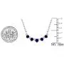 Dazzlingrock Collection 10K Gold Round Blue Sapphire & White Diamond Ladies Necklace (Silver Chain Included)