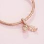 Pandora Jewelry Acorn and Leaf Dangle Cubic Zirconia Charm in Pandora Rose