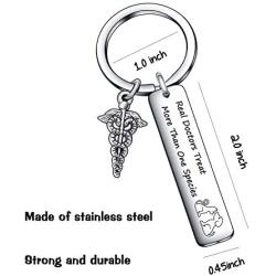 Real Doctors Treat More Than One Species Veterinarian Keychain Practitioner DVM Gift Vet School Grad Keychain