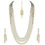Aheli Classy Bollywood Party Wedding Necklace and Earrings with Maang Tikka Set Indian Traditional Ethnic Festive Jewelry for Women