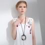 Coostuff 2018 Hotsale Handmade Women Long Necklaces Jewelry Black Sandalwood Vintage Statement Necklace for Women