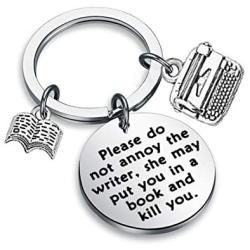 Zuo Bao Writer Gift Author Gift Writer Keychain Please Do Not Annoy The Writer Keychain Writing Gift Author Jewelry
