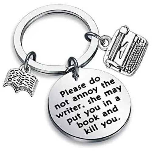 Zuo Bao Writer Gift Author Gift Writer Keychain Please Do Not Annoy The Writer Keychain Writing Gift Author Jewelry