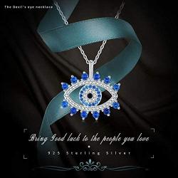 JUSTKIDSTOY Evil Eye Necklace for Women Girls Sterling Silver Lucky Blue Eye Pendant Neckalces Evil Eye Jewelry Gifts