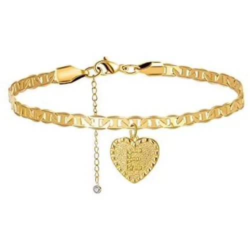 Joycuff Initial Anklets for Women Her Girl 18K Gold Plated Flat Marina Link Anklet Cute Dainty Delicate Tiny Letter Fashion Trendy Heart Unique Ankle Bracelet Personalized Handmade Beach Jewelry Joycuff Initial Anklets for Women Her Girl 18K Gold Plated Flat Marina Link Anklet Cute Dainty Delicate Tiny Letter Fashion Trendy Heart Unique Ankle Bracelet Personalized Handmade Beach Jewelry
