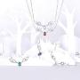 Antler Necklace 925 Sterling Silver Reindeer Animal Horn Jewelry Minimalist Style Clavicle Chain with Personalized Birthstone Charm Deer Antler Charm Necklaces